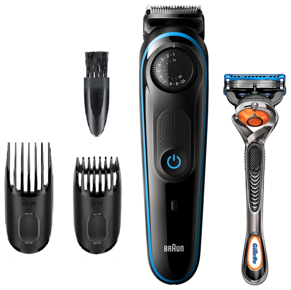 Braun BT3240 depiladora para la barba Batería 39 2 cm Mojado y seco Negro, Azul