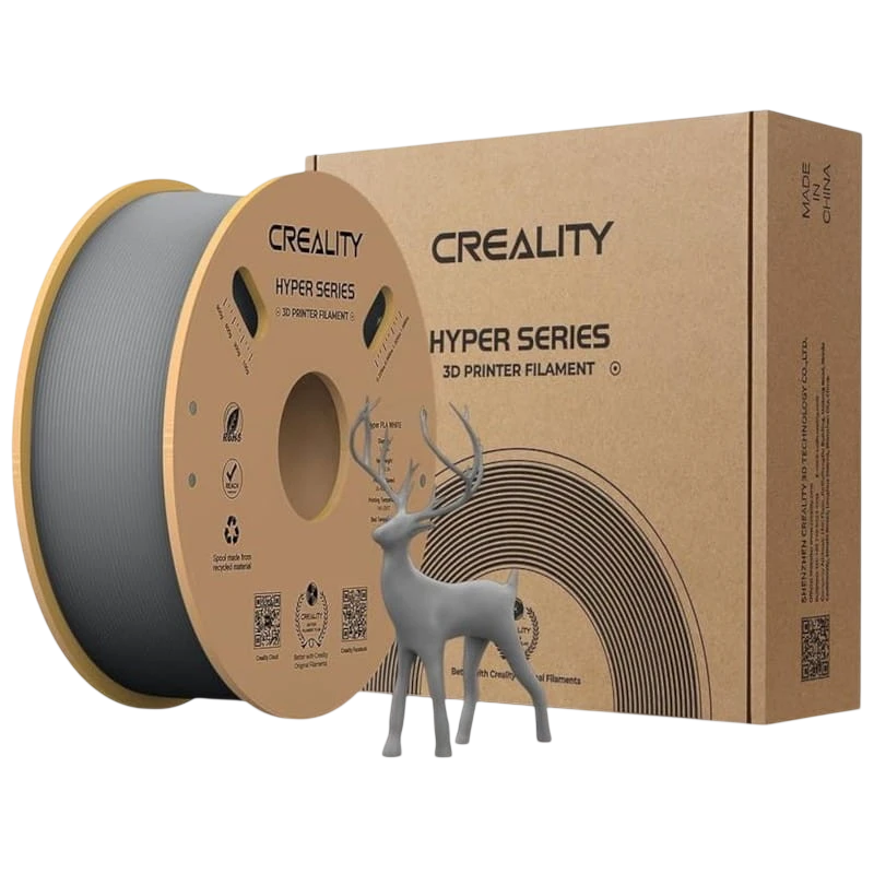 Filamento Creality Hyper PLA Gris - 1.75mm -  Impresión de alta velocidad hasta 600mm/s - Bobina de 1kg