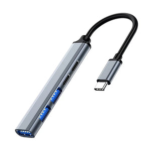 EW1149 hub de interfaz USB 3.2 Gen 1 (3.1 Gen 1) Type-C 5000 Mbit/s Gris, Plata