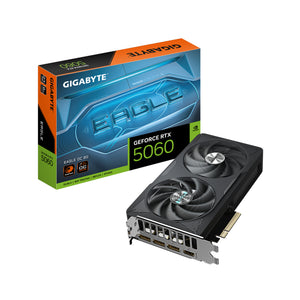 GeForce RTX 5060 EAGLE OC 8G Tarjeta Gráfica - 8GB GDDR7, 128bit, PCI-E 5.0, 2550 MHz Frecuencia del núcleo, 3 x DisplayPort, 1 x HDMI, GV-N5060EAGLE OC-8GD