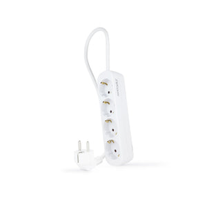 Regleta de Enchufes con 4 Tomas, 1.4 m, Blanco