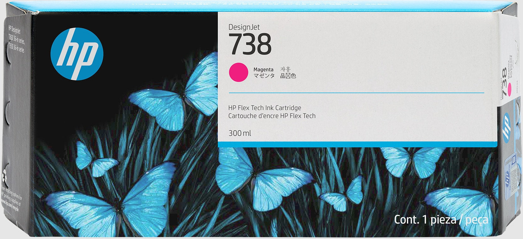 Cartucho de tinta magenta DesignJet 738 de 300 ml