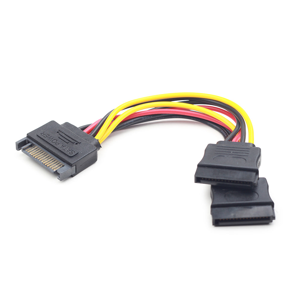 CC-SATAM2F-01 cable de SATA 0,15 m SATA de 15 pines 2 x SATA de 15 pines Multicolor