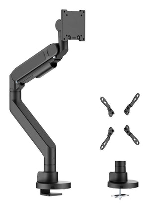 Soporte de mesa pro contrapeso giratorio e inclinable para monitor/TV 27kg (3 pivotes, 1 brazo) de 24-57, Negro