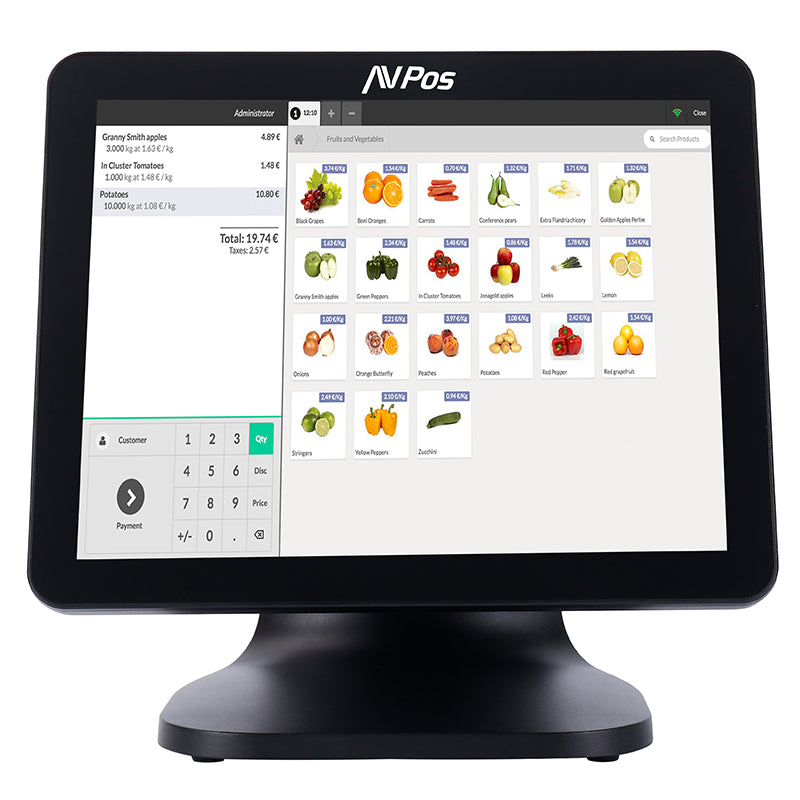 AVP-K5000B-N1-8128 Terminal Punto Venta (TPV) N100 38,1 cm (15") 1024 x 768 Pixeles Pantalla táctil