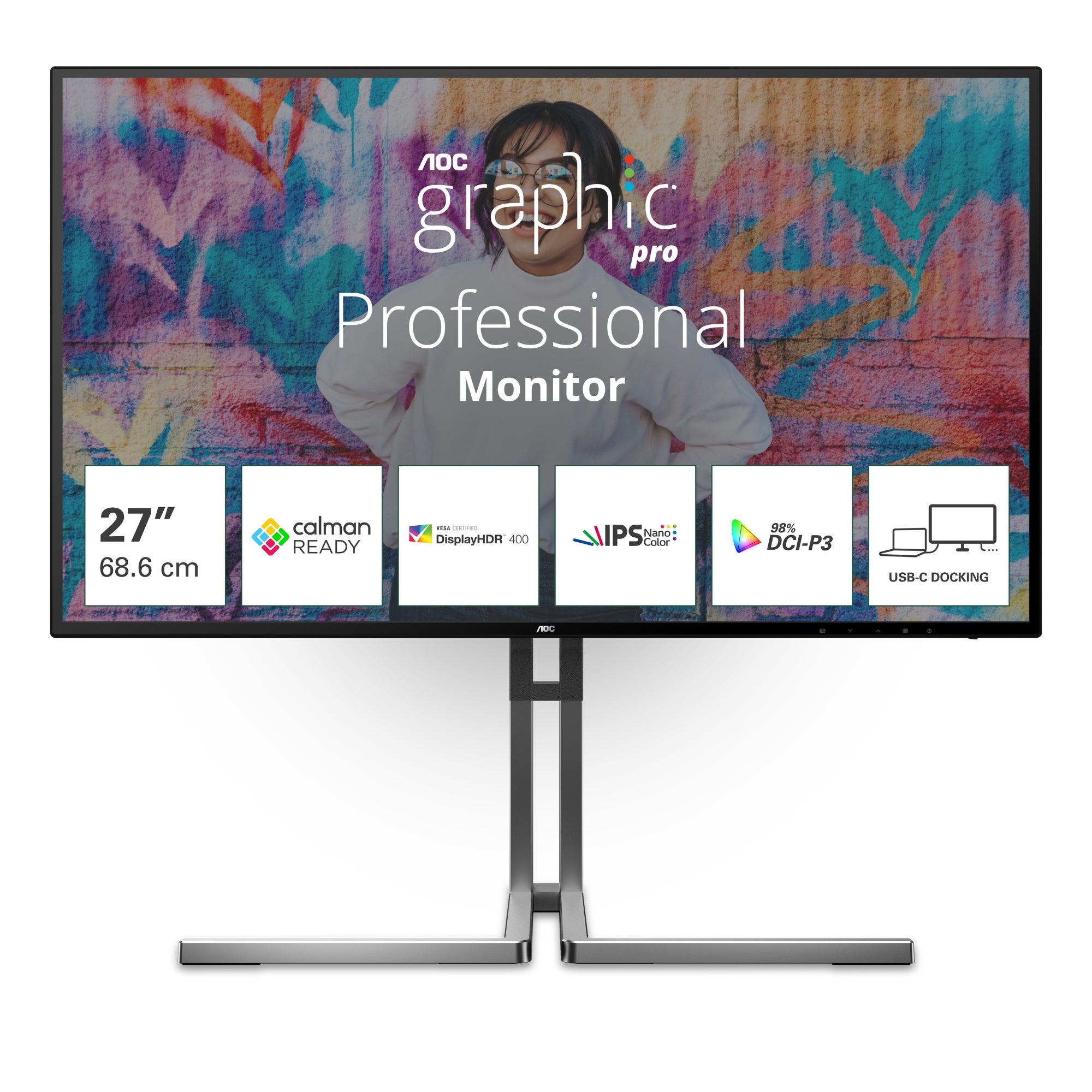 U3 U27U3CV pantalla para PC 68,6 cm (27") 3840 x 2160 Pixeles 4K Ultra HD LCD Negro