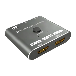 Switch HDMI Desconocida 2.1 Bidireccional 2 Puertos Gris 48Gbps