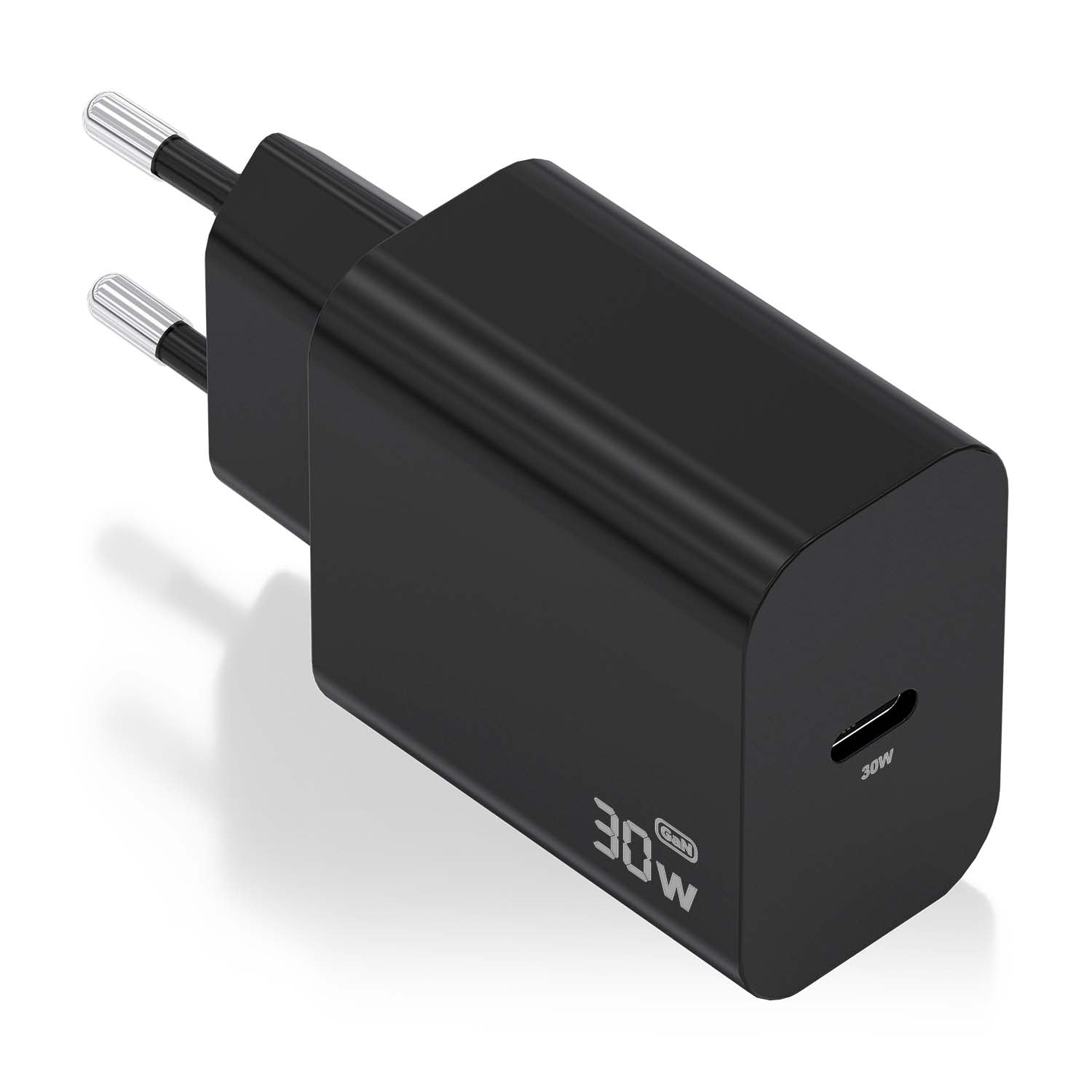 Cargador GaN 30W, 1xUSB-C PD3.0, Negro