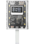 MPK-10K, Power Bank Compacta 22.5W, Carga Rápida QC3.0 & PD3.0 10000mAh, Monitorización Inteligente de Batería con Carga Múltiple, Cordón + Linterna LED, Conectividad Universal, Blanco