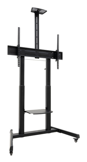 AQUILES Soporte de Suelo con Ruedas con Regulación de Altura para Pantallas 60"-100", Negro