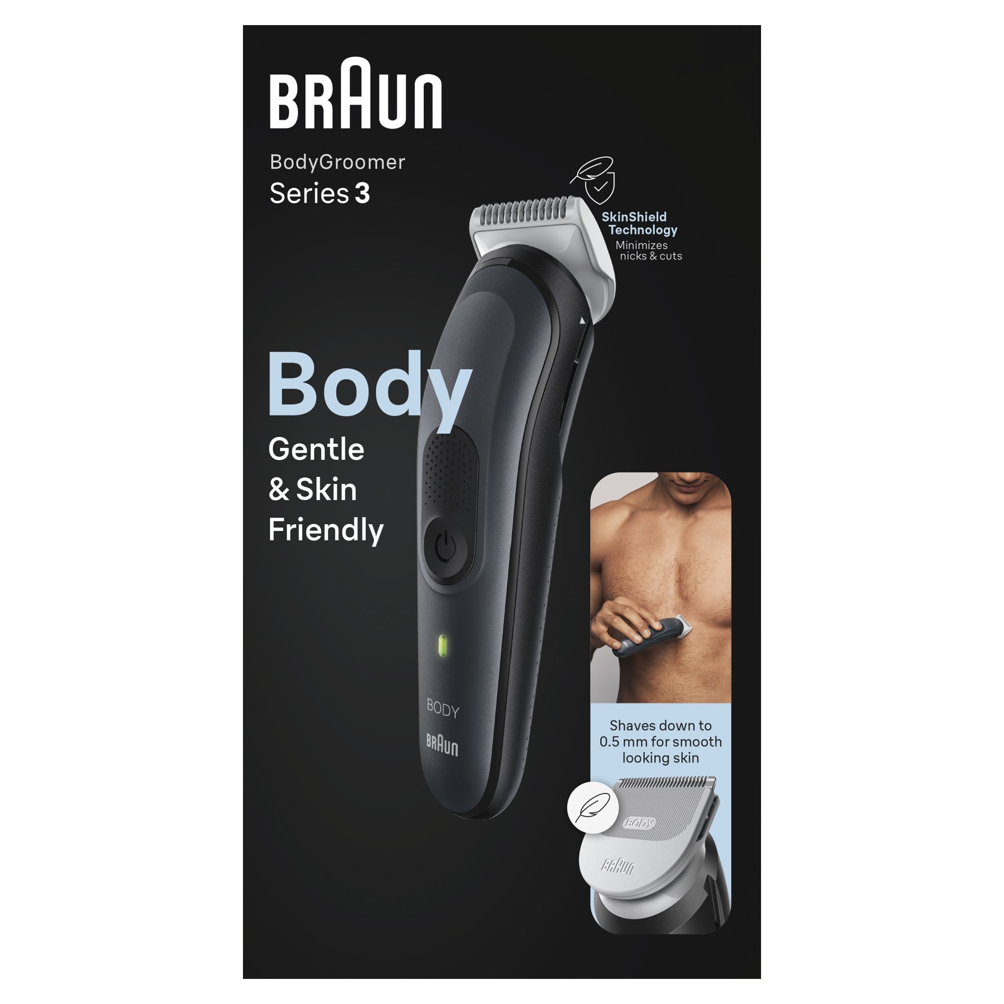 BodyGroomer 3 BG3340 Negro, Gris