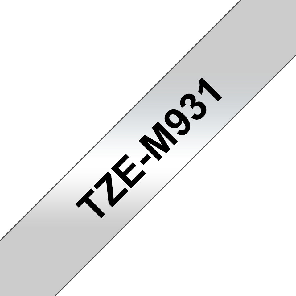 TZE-M931 cinta para impresora de etiquetas Negro sobre plata