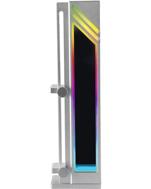 MCA-GCB, Soporte para Tarjeta Gráfica, Iluminación ARGB Infinity Mirror, Soporte GPU con Sincronización ARGB, Base Magnética Antideslizante, Compatibilidad Universal, Gris Plateado