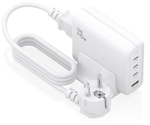 Cargador Sobremesa GaN 140W, 3x USB-C PD3.1 QC4.0 QC5.0, 1x USB-A QC3.0, Blanco