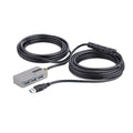 Hub Extensor USB - Cable USB 3.0 de 10m con Hub USB-A de 4 Puertos - Repetidor USB Activo Alimentado por el Bus - con Fuente de 20W - con Protección ESD Nivel 2