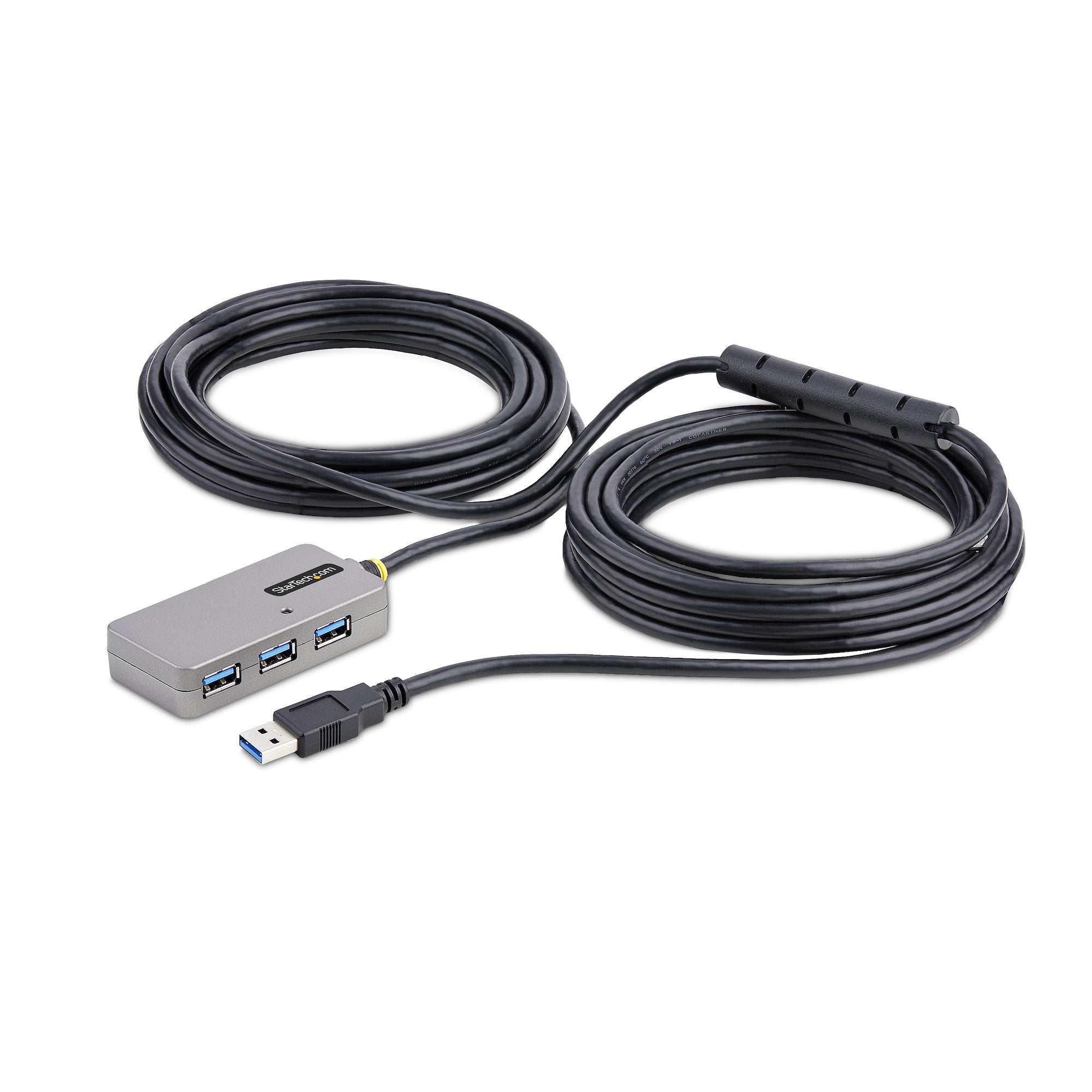 U01043-USB-EXTENDER hub de interfaz USB 3.2 Gen 1 (3.1 Gen 1) Type-A 5000 Mbit/s Negro, Plata
