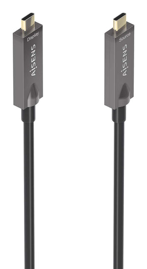 Cable USB 3.1 Gen2 10Gbps AOC 4K@60Hz 3A 60W E-Marker, tipo USB-C/M-USB-C/M, Negro, 10m