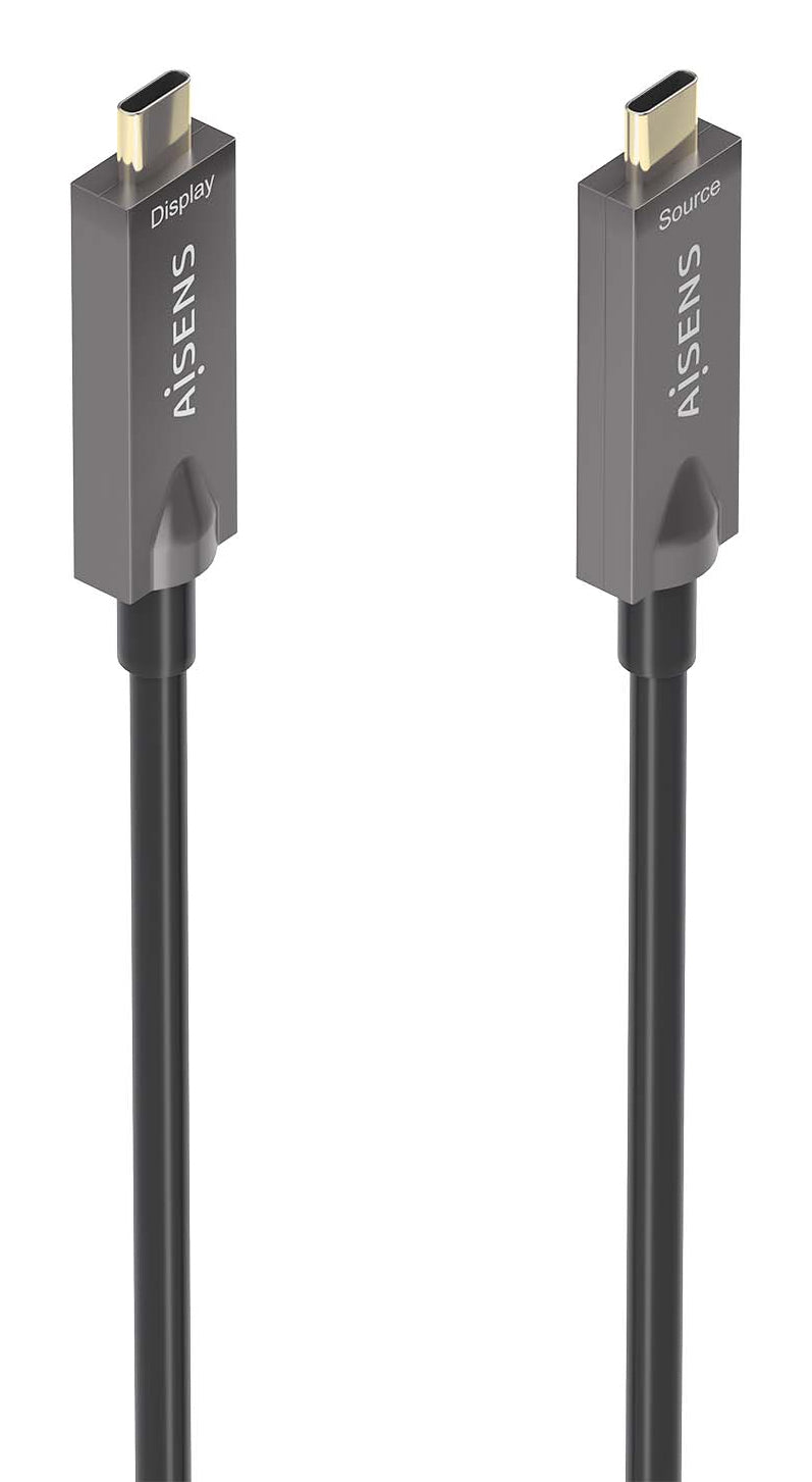 Cable USB 3.1 Gen2 10Gbps AOC 4K@60Hz 3A 60W E-Marker, tipo USB-C/M-USB-C/M, Negro, 7.5m