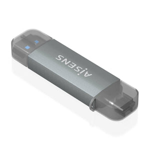 Lector de Tarjetas SD, Micro SD, MMC, RS-MMC, MMC Micro, USB-A y USB-C, Gris