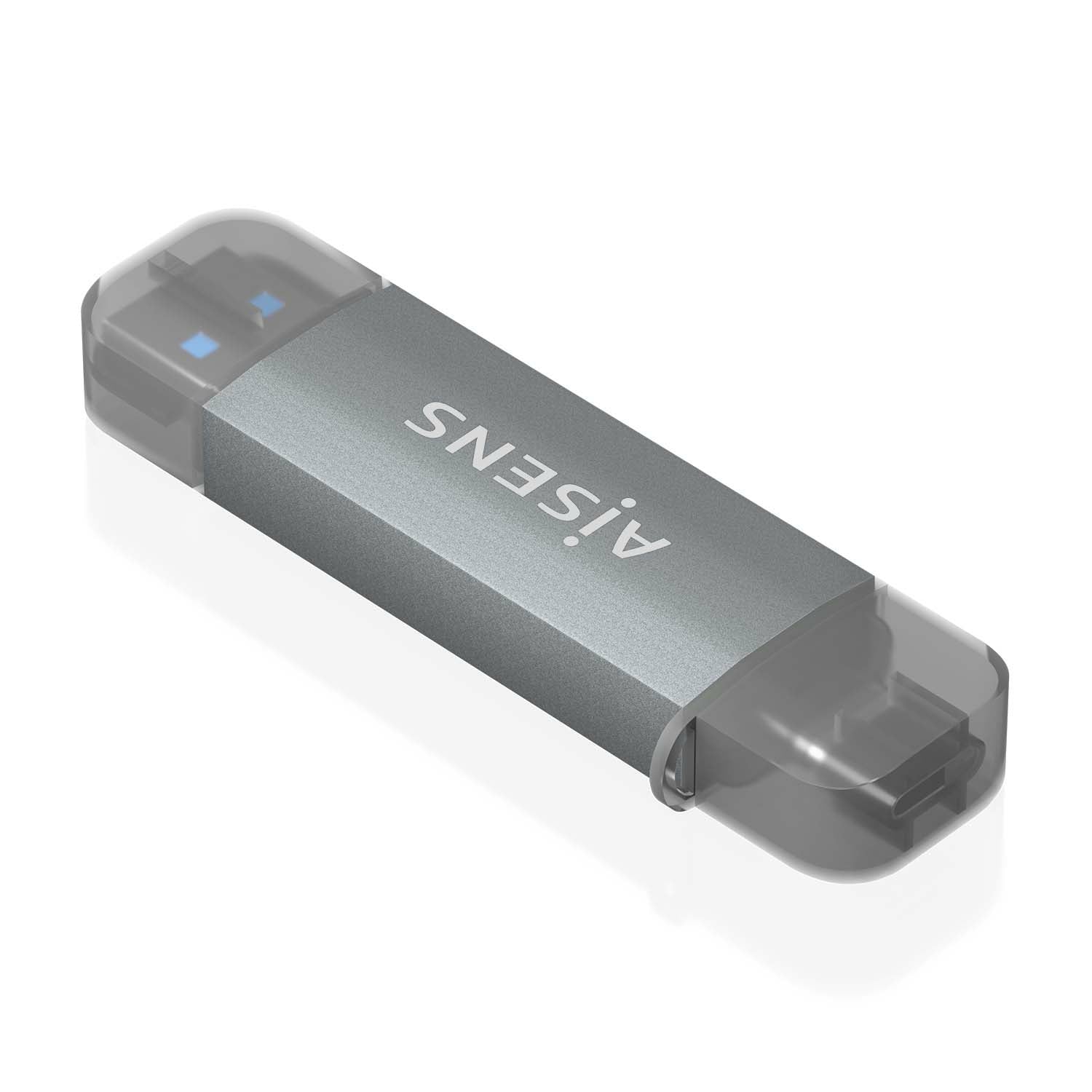 Lector de Tarjetas SD, Micro SD, MMC, RS-MMC, MMC Micro, USB-A y USB-C, Gris