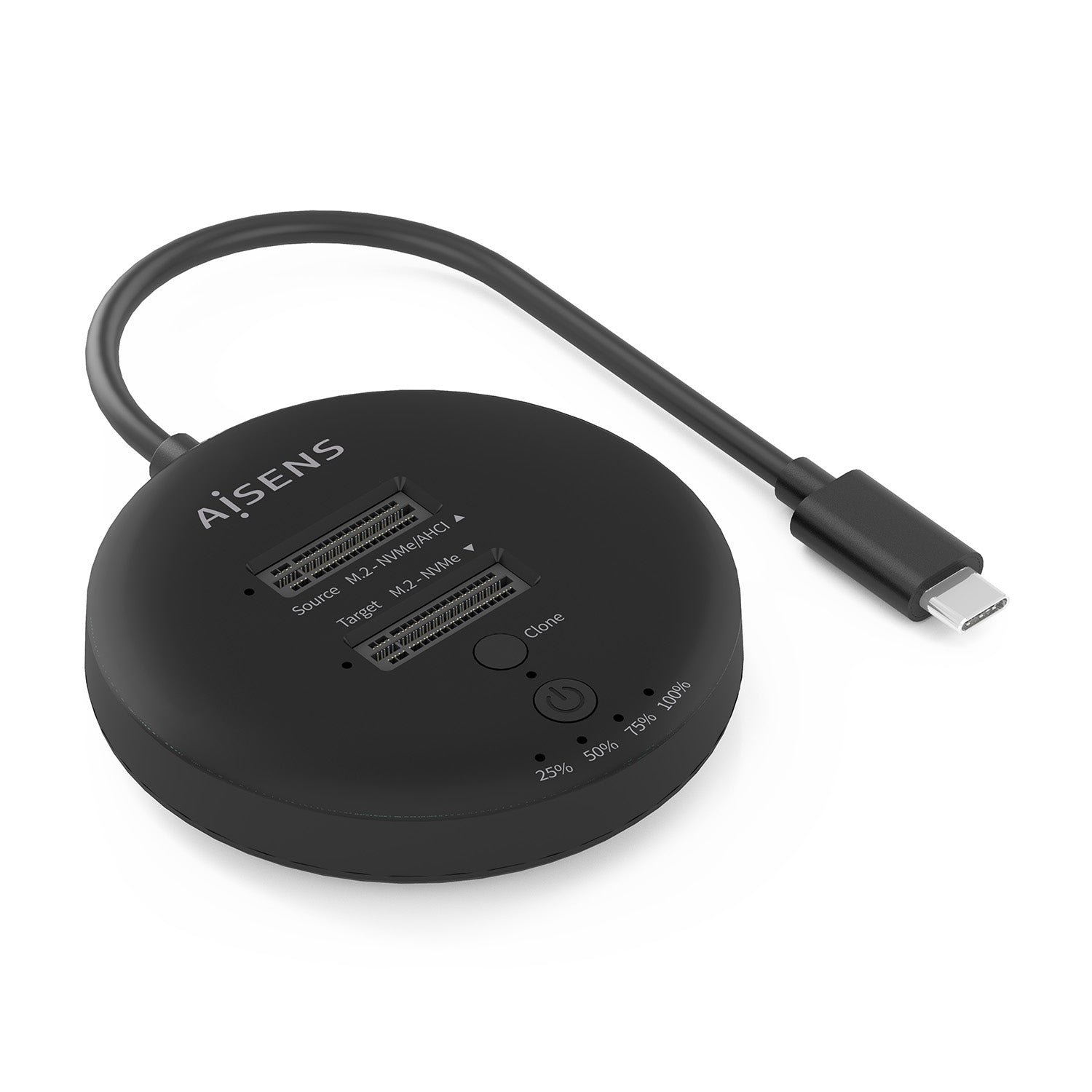 Estacion De Docking De Doble Bahia NVME a USB 3.2 Gen2x2, Clone, Negro