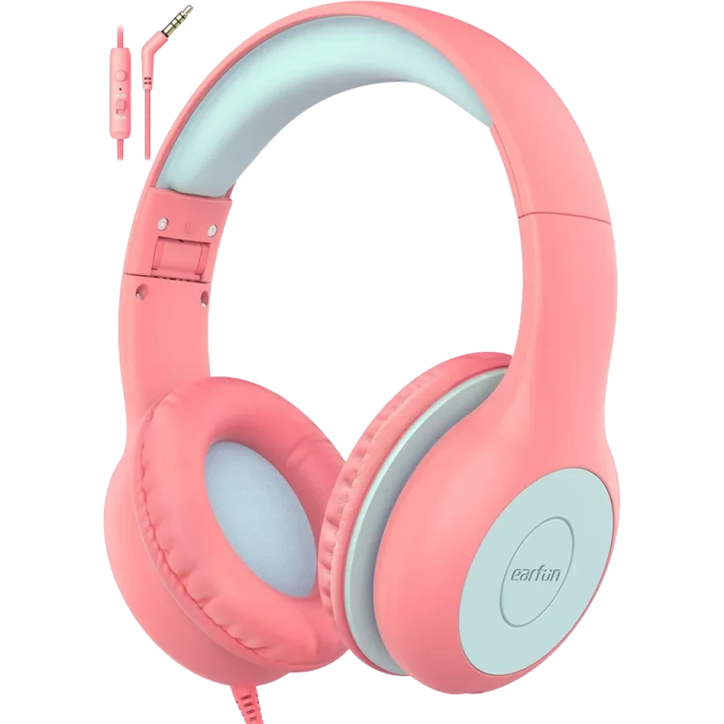 Earfun K1 Pink Blue - Auriculares para niños