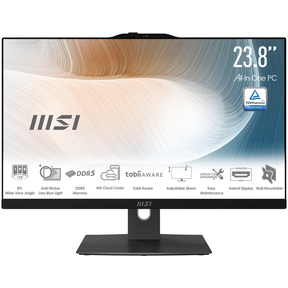 Modern AM242TP 1M-1227EU Intel Core 5 120U 60,5 cm (23.8") 1920 x 1080 Pixeles Pantalla táctil PC todo en uno 8 GB DDR5-SDRAM 512 GB SSD Windows 11 Pro Wi-Fi 6E (802.11ax) Negro