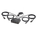 Cable Switch KVM USB-C de 2 Puertos - 4K60 - DisplayPort - Cables Integrados de 1,2m USB-C/Audio - Alimentado por el Bus - Conmutado por Teclas de Acceso Rápido