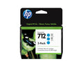 Paquete de 3 cartuchos de Tinta DesignJet 712 cian de 29 ml