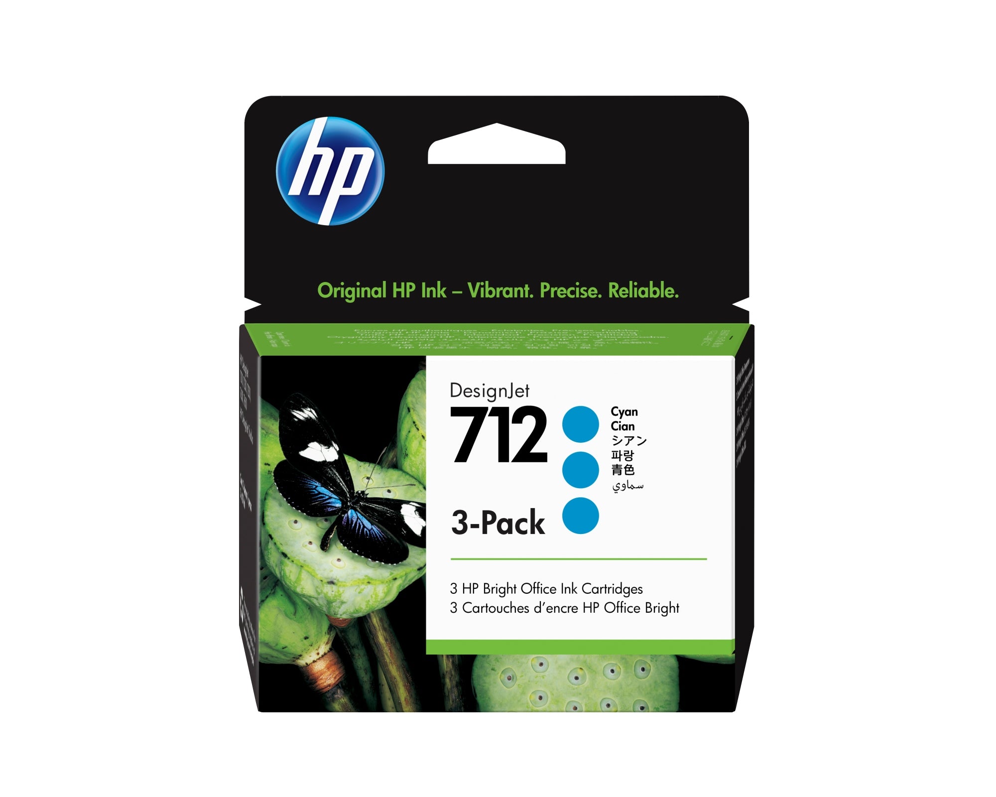 Paquete de 3 cartuchos de Tinta DesignJet 712 cian de 29 ml