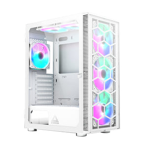 X3 GLASS Midi Tower Blanco