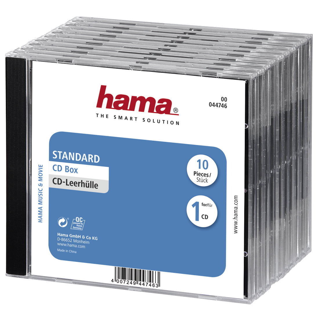 CD Jewel Case Standard, Pack 10 1 discos Transparente