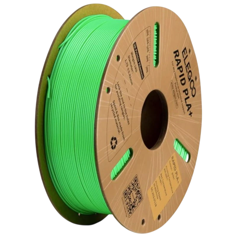 Filamento ELEGOO Rapid PLA + (PLUS) Verde - 1.75mm - Impresión de alta velocidad hasta 600mm/s - Bobina de 1kg