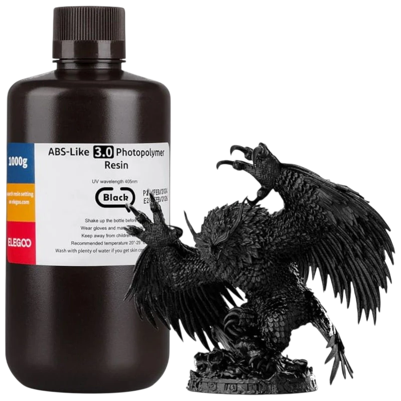 ELEGOO Resina ABS V3.0 Negra Para Impresoras 3D de Resina LCD - 1KG