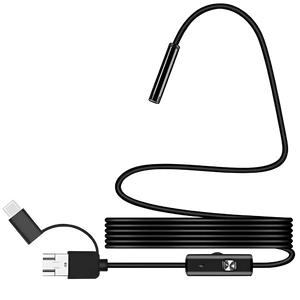 Endoscopio Digital 8mm Auto Focus 5MP (USB-A/MicroUSB/Type-C) – Soft Cable – 3.5 m