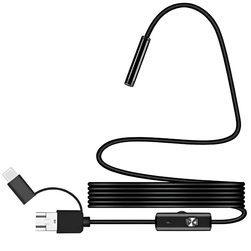 Endoscopio Digital 8mm Auto Focus 5MP (USB-A/MicroUSB/Type-C) – Hard Cable – 5 m