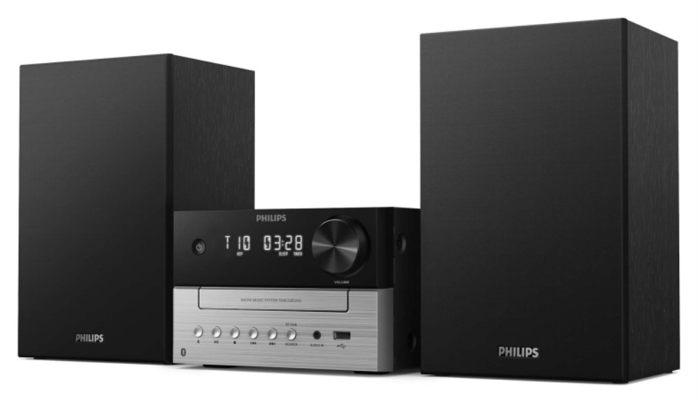 Philips TAM3205M2 sistema de audio para el hogar Microcadena de música para uso doméstico 20 W Negro, Plata