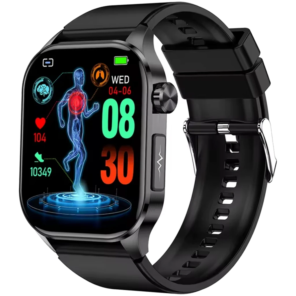 ET580 Smartwatch 2.04" AMOLED 10 días IP67 Negro Correa de Silicona