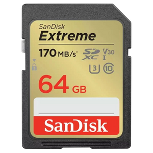 SanDisk Extreme UHS-I 64 GB Clase 10 U3 V30 Negro / Oro