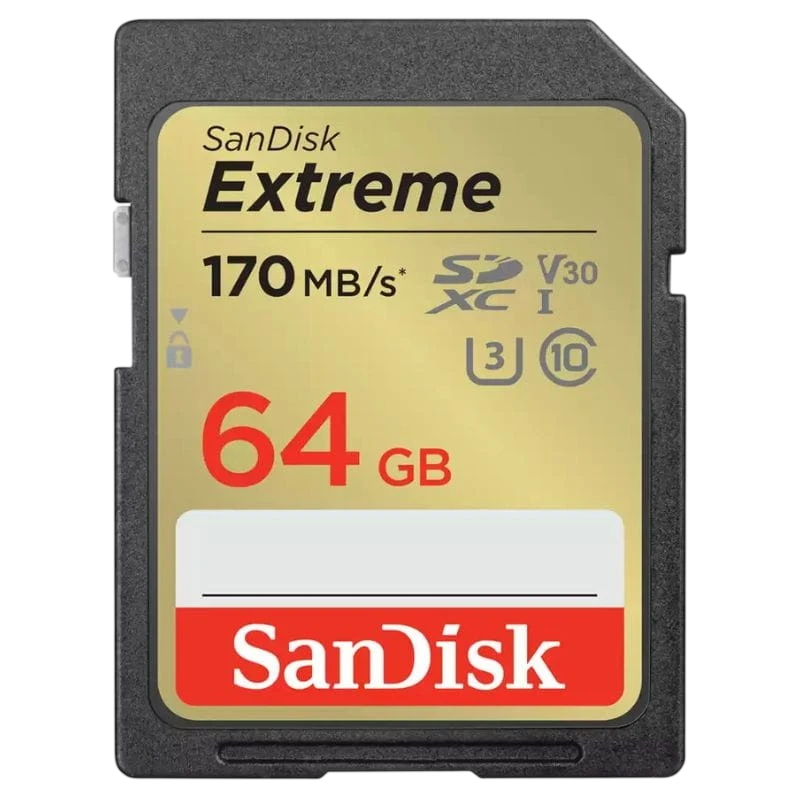 SanDisk Extreme UHS-I 64 GB Clase 10 U3 V30 Negro / Oro