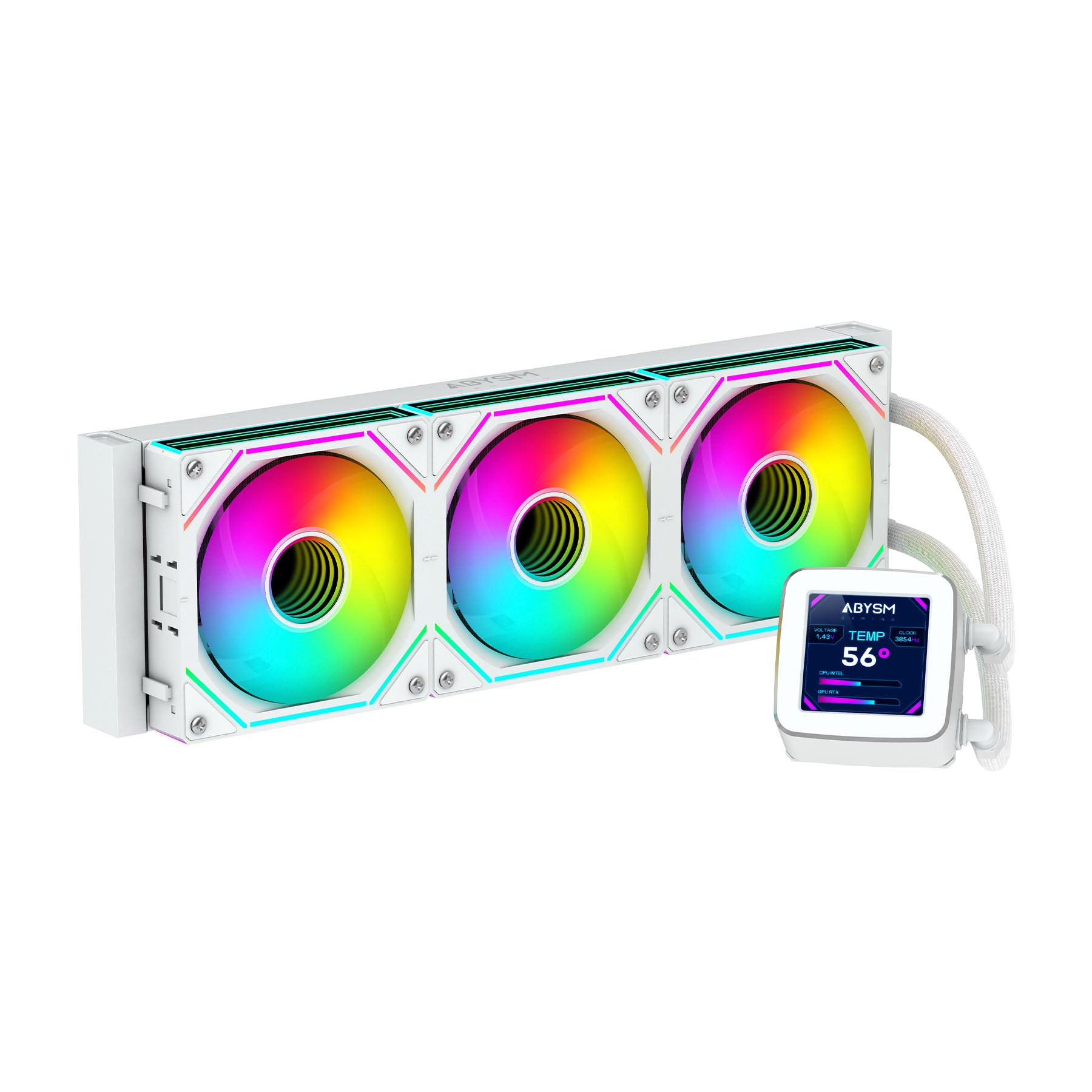 Oceanic LCD 360 ARGB Procesador Sistema de refrigeración líquida todo en uno 12 cm Blanco 1 pieza(s)