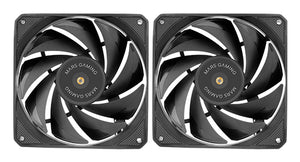 MF-NCLX2, Kit 2x Ventiladores Ultrasilenciosos 120mm, Diseño Aspas Híbridas, Ventiladores 2en1 con Rodamiento FDB de Cobre Hiperbalanceado, Sistema Conexión PWM, Pads Antivibración, Negro