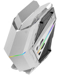 MC-TITAN, Caja Gaming RGB XXL ATX, Doble Tira LED e Iluminación Frontal ARGB, Hub Iluminación + Mando a Distancia, Compatible con Placas Base ARGB, Soporte Refrigeración Líquida, Blanco