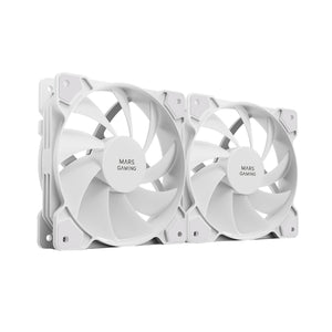 MF-PROX2 Blanco, Kit 2 Ventiladores 120mm, Sistema Anti-vibraciones, Ultra-silenciosos, Doble Conexión 3PIN + 4PIN