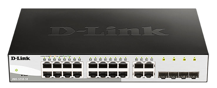 DGS-1210-16 switch Gestionado L2 Gigabit Ethernet (10/100/1000) 1U Negro