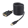 Cable Adaptador USB a Serie de Módem Nulo de 3m - Retención COM - Tornillos Intercambiables DB9 - USB a RS232 - Serial - USB a DB9 - FTDI - ESD de Nivel 4 - Fabricación Resistente con TPE