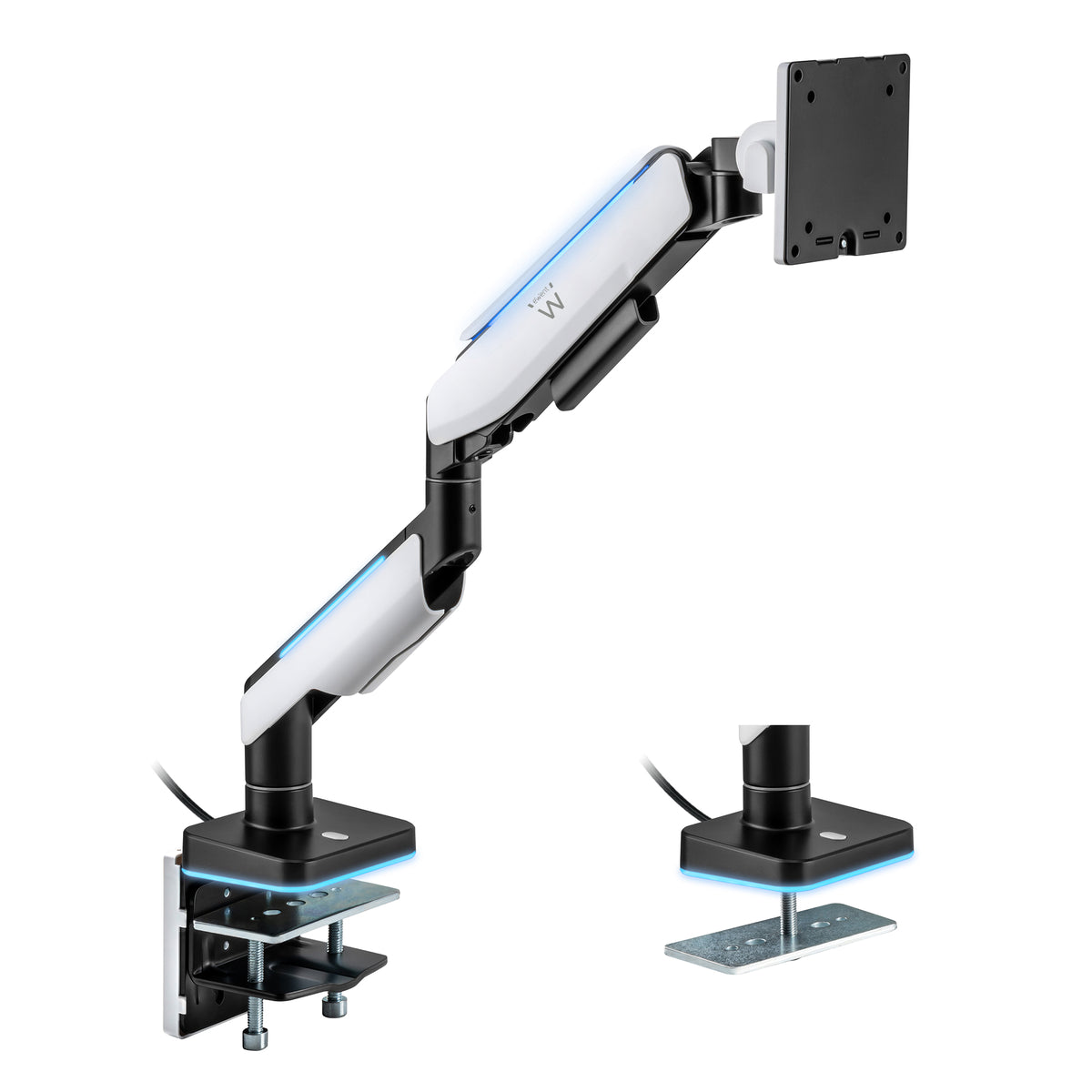 EW1509 soporte para monitor 124,5 cm (49") Negro, Blanco Escritorio
