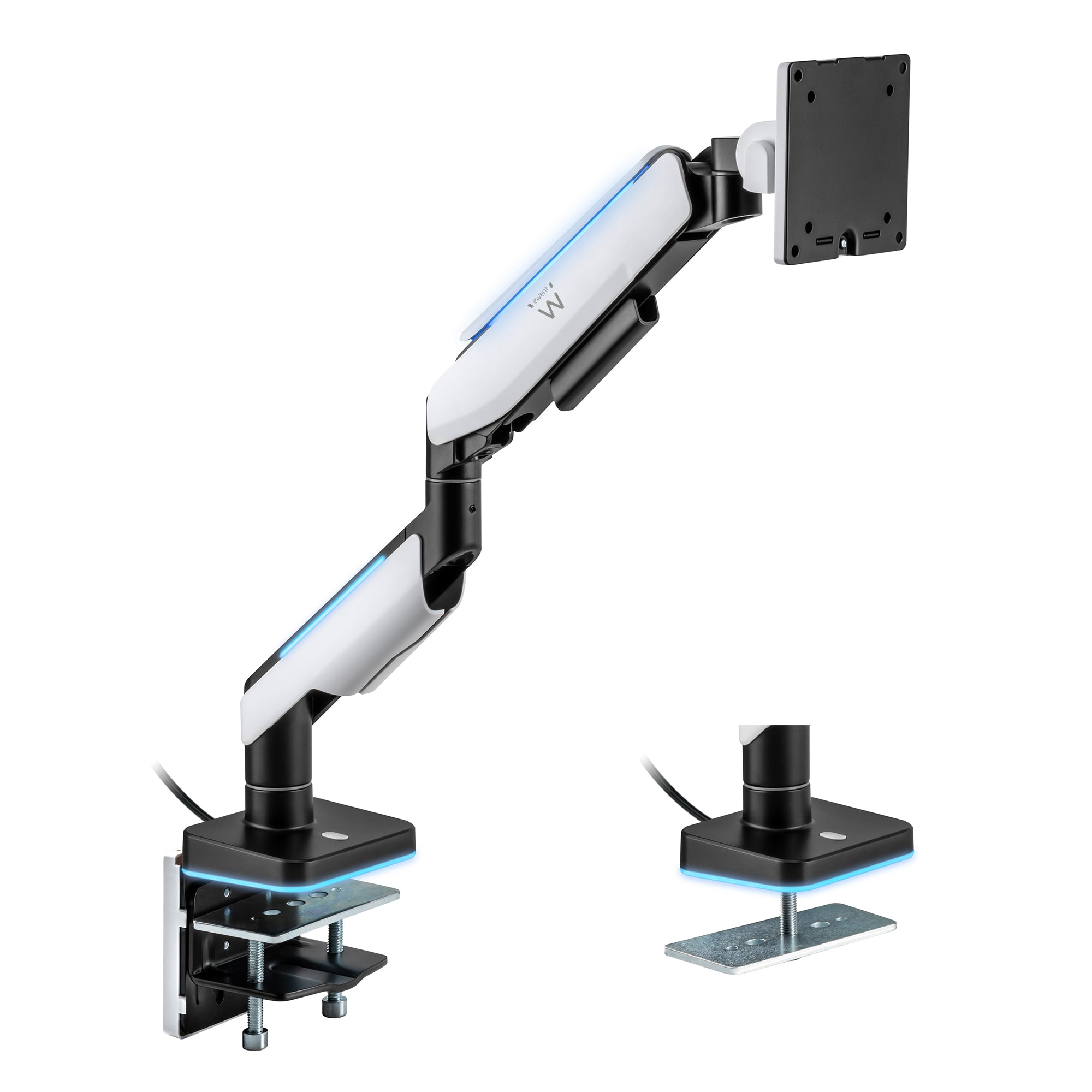 EW1509 soporte para monitor 124,5 cm (49") Negro, Blanco Escritorio