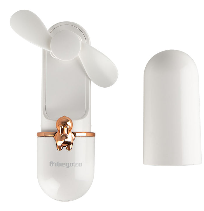 HF 2500 ventilador y nebulizador personal de mano Oro, Blanco Ventilador de mano