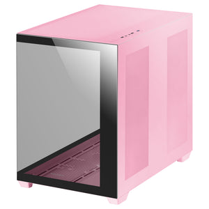 MCV4 Rosa, Torre Gaming Custom XXL E-ATX, Ventana Cristal Templado Lateral y Frontal Sin Marco, Estructura Modular Doble Cámara